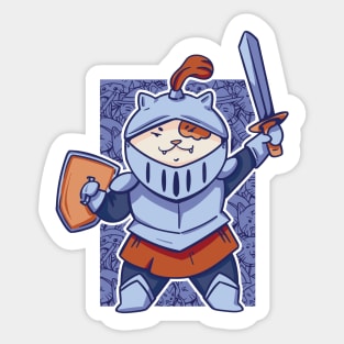 D&D Fighter or Paladin Class Kawaii Cat Sticker